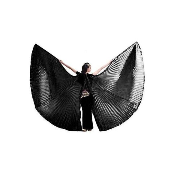 Leg Avenue 360 Degree Pleated Halter Isis Wings with Support Sticks - Picture 3 of 5